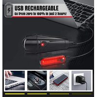 Waterproof Rechargeable LED Bike Lights Set (2000mah Lithium Battery, IPX4, 2 USB Cables) thumbnail