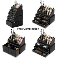 Makeup Cosmetic Organizer Storage with 12 Drawers Display Boxes (Black) thumbnail