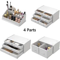 Makeup Cosmetic Organizer Storage with 12 Drawers Display Boxes (White) thumbnail