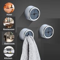 3 Pack Self Adhesive Round Towel Hooks for Kitchen and Bathroom thumbnail