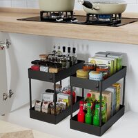 2 Tier Multi-Purpose Under Sink Organizer Shelf Storage Rack for Bathroom and Kitchen thumbnail
