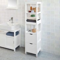 Freestanding Tall Cabinet with Standing Shelves and Drawers thumbnail
