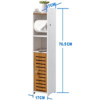 Toilet Paper Roll Holder for Bathroom with roller (Bamboo, 76cm) thumbnail