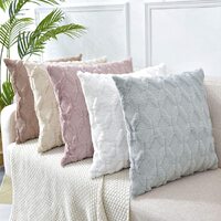 2 Pack Decorative Boho Throw Pillow Covers 45 x 45 cm (White) thumbnail