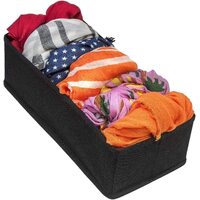 4 Pack Foldable Drawer Dividers Storage Boxes (Black) thumbnail