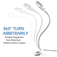 Lighting LED 8X Magnifying Lamp with Metal Clamp 360&deg; Flexible Gooseneck and USB Plug Design for Tattoo, Manicure and Reading thumbnail