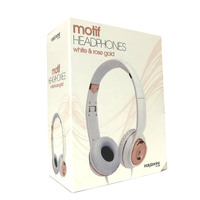 White Rose Gold Holysmoke Motif On Ear Foldable Headphones thumbnail