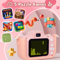 Kids Digital Dual Lens Camera, 4x Zoom and HD Video Recording (Pink) thumbnail