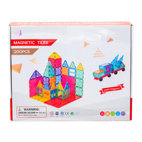 200 Pcs non-toxic STEM Educational, Durable Magnetic Tiles/Puzzle with Storage Bag thumbnail