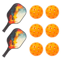 Pickleball Set with 6 Aerodynamic Balls and 2 Fiberglass Paddles thumbnail