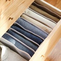2PCS 7 Grids Mesh Foldable Clothes Storage Jeans Pants Organizer Clothes Organizer 36X25X20CM thumbnail