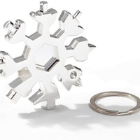 18 in 1 Multi-tool Snowflake Bottle Opener Stainless Keychain Wrench Screwdriver Silver thumbnail