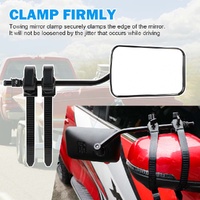 2x Towing Mirrors Pair Clip on Multi Fit Clamp On Towing Caravan 4X4 Trailer 4WD thumbnail