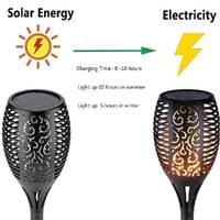 51 LED Bulbs Torch Solar Garden Outdoor Flame Dancing Flickering Light Auto Lamp thumbnail