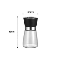 12x 150ml Glass Salt or Pepper Grinder 12cm - Adjustable Ceramic Core Short Mill thumbnail