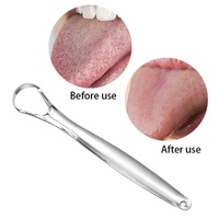 Stainless Steel Tongue Scraper Cleaner Oral Hygiene Reduce Bad Breath Metal Tool thumbnail