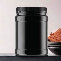 48x 1.5L Wide Mouth Plastic Jars and Lids Black - Empty Protein and Powder Tubs thumbnail