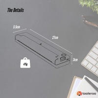 Tooleroo Portable A4 Thermal Printer Black + Paper Kit - Wireless and Inkless thumbnail
