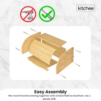Kitchee 40cm Bamboo Bread Box - Storage Bin Keeper Kitchen Counter Container thumbnail