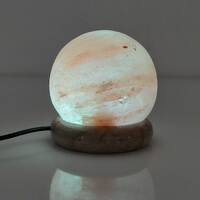 USB Colour Changing Salt Himalayan Lamp - Ball Sphere Shape Pink Rock LED Light thumbnail