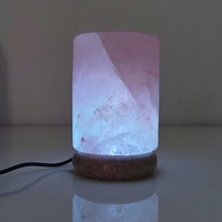 USB Colour Changing Salt Himalayan Lamp - Cylinder Shape Pink Rock LED Light thumbnail