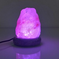 USB Colour Changing Salt Himalayan Lamp - Natural Shape Pink Rock LED Light thumbnail