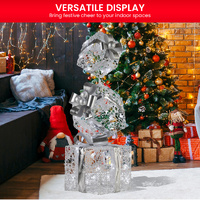 Swishmas 83cm Triple Christmas Silver Giftbox Stack Display with Lights thumbnail