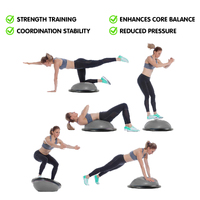 Powertrain Fitness Yoga Ball Home Gym Workout Balance Trainer Grey thumbnail