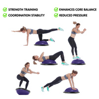 Powertrain Fitness Yoga Ball Home Gym Workout Balance Trainer Purple thumbnail