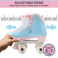 Circle Society Adjustable Kids Quad Roller Skates In Cotton Candy thumbnail