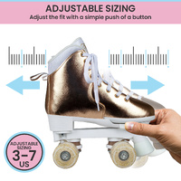 Circle Society Adjustable Quad Kids Roller Skates In Metallic Rose Gold thumbnail