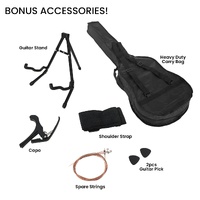 Karrera 38in Pro Cutaway Acoustic Guitar with Carry Bag - Black thumbnail