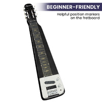 Karrera 29in 6-String Lap Steel Hawaiian Guitar - Black thumbnail