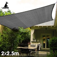 Wallaroo Outdoor Sun Shade Sail Canopy Grey Rectangle 2 x 2.5M thumbnail