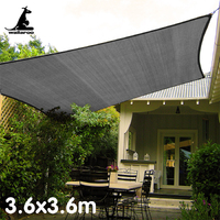 Wallaroo Outdoor Sun Shade Sail Canopy Grey Square 3.6 x 3.6M thumbnail