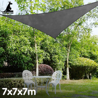 Wallaroo Outdoor Sun Shade Sail Canopy Grey Triangle 7 x 7 x 7M thumbnail