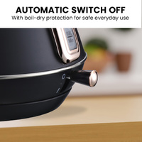 Pronti 1.7L Rose Trim Collection Kettle - Black thumbnail