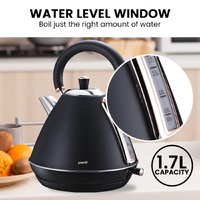 Pronti Rose Trim Collection Toaster & Kettle Bundle - Black thumbnail