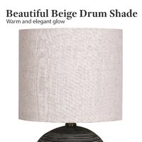Sarantino Ceramic Table Lamp With Striped Pattern In Antique Black thumbnail