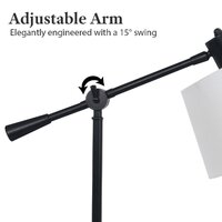 Sarantino Adjustable Metal Table Lamp In Black thumbnail