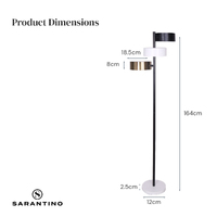Sarantino Metal Floor Lamp with 3 Swirl Shades thumbnail