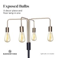 Sarantino Modern Exposed Bulb 4-Arm Industrial Light Floor Lamp thumbnail