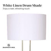 Sarantino Brushed Gold Height-Adjustable Metal Floor Lamp thumbnail
