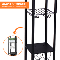 Sarantino Metal Etagere Floor Lamp with Wine Holder Shelf thumbnail