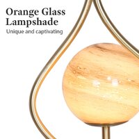 Sarantino Sculptural Orange Glass Table Lamp With White Marble Base thumbnail