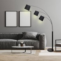 Sarantino 3-Light Arc Floor Lamp Adjustable Black 3 Shades thumbnail
