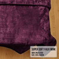 Laura Hill Mink Blanket Throw Purple Double Sided Queen Size Soft Plush Bed Faux Rug thumbnail
