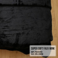 Laura Hill 800-gsm Faux Mink Throw Rug Blanket Queen Size Double-sided Large Super Luxurious Soft Heavy - Black thumbnail
