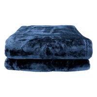 Laura Hill 800-gsm Faux Mink Throw Rug Blanket Queen Size Double-sided Large 220 X 240cm Heavy - Blue thumbnail