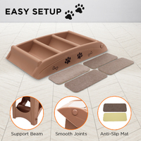 Furtastic 50cm Foldable Step Ladder Stairs - Brown thumbnail
